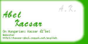 abel kacsar business card